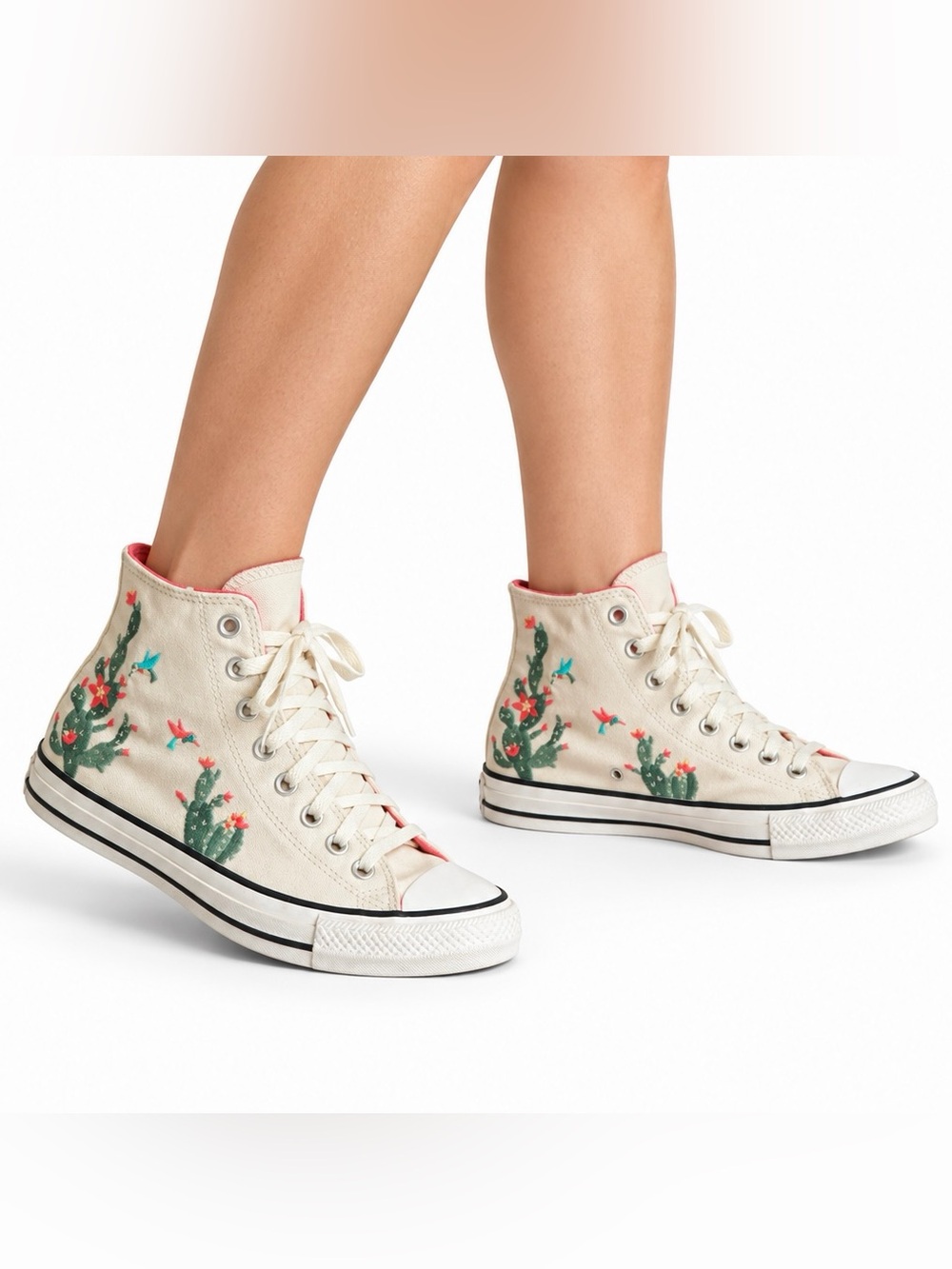 Converse All Star Succulents High Top Sneaker Vintage White Women Size 9 In Box!
